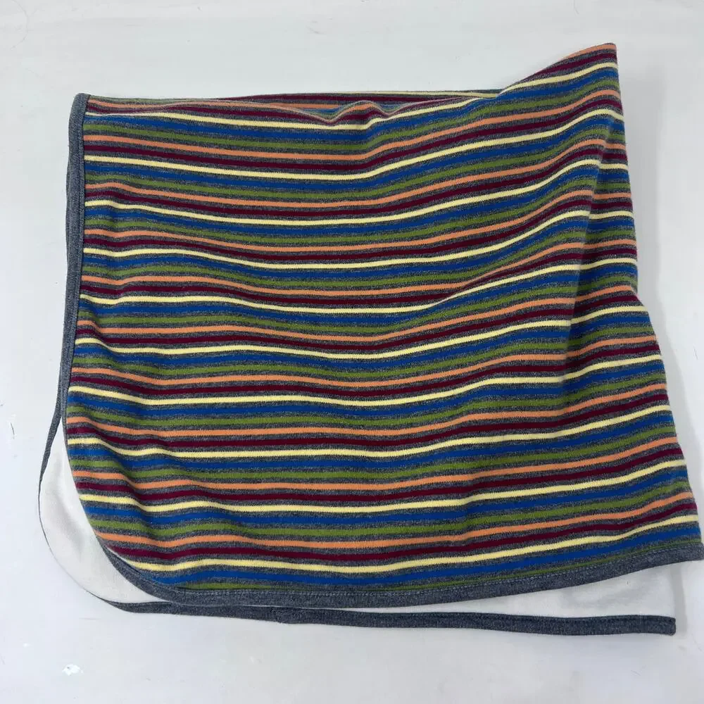 Gymboree Blanket Panda Bamboo‎ Stripes Reversible Cotton Baby Throw 2007